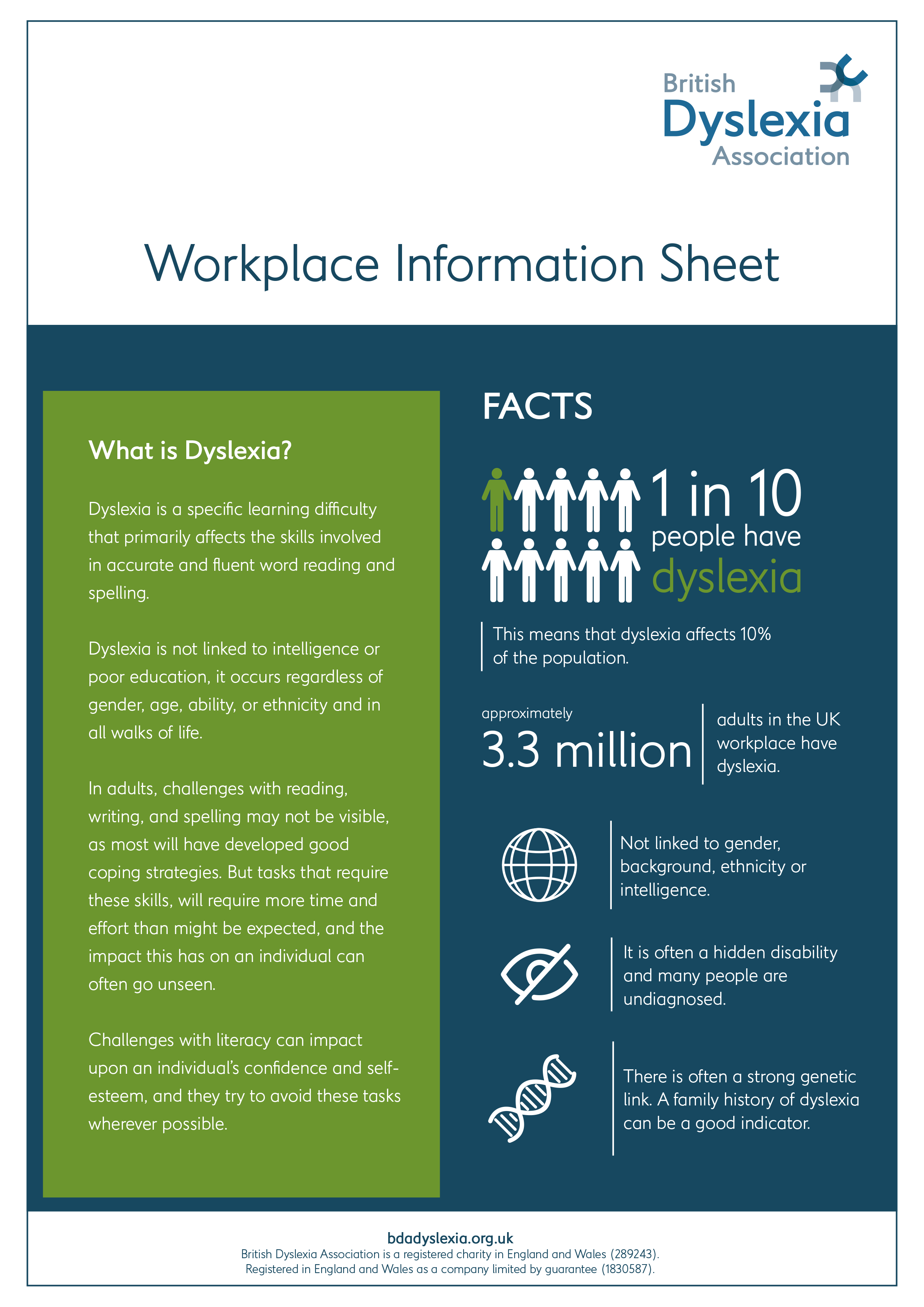 Dyslexia & Dyscalculia Factsheets image